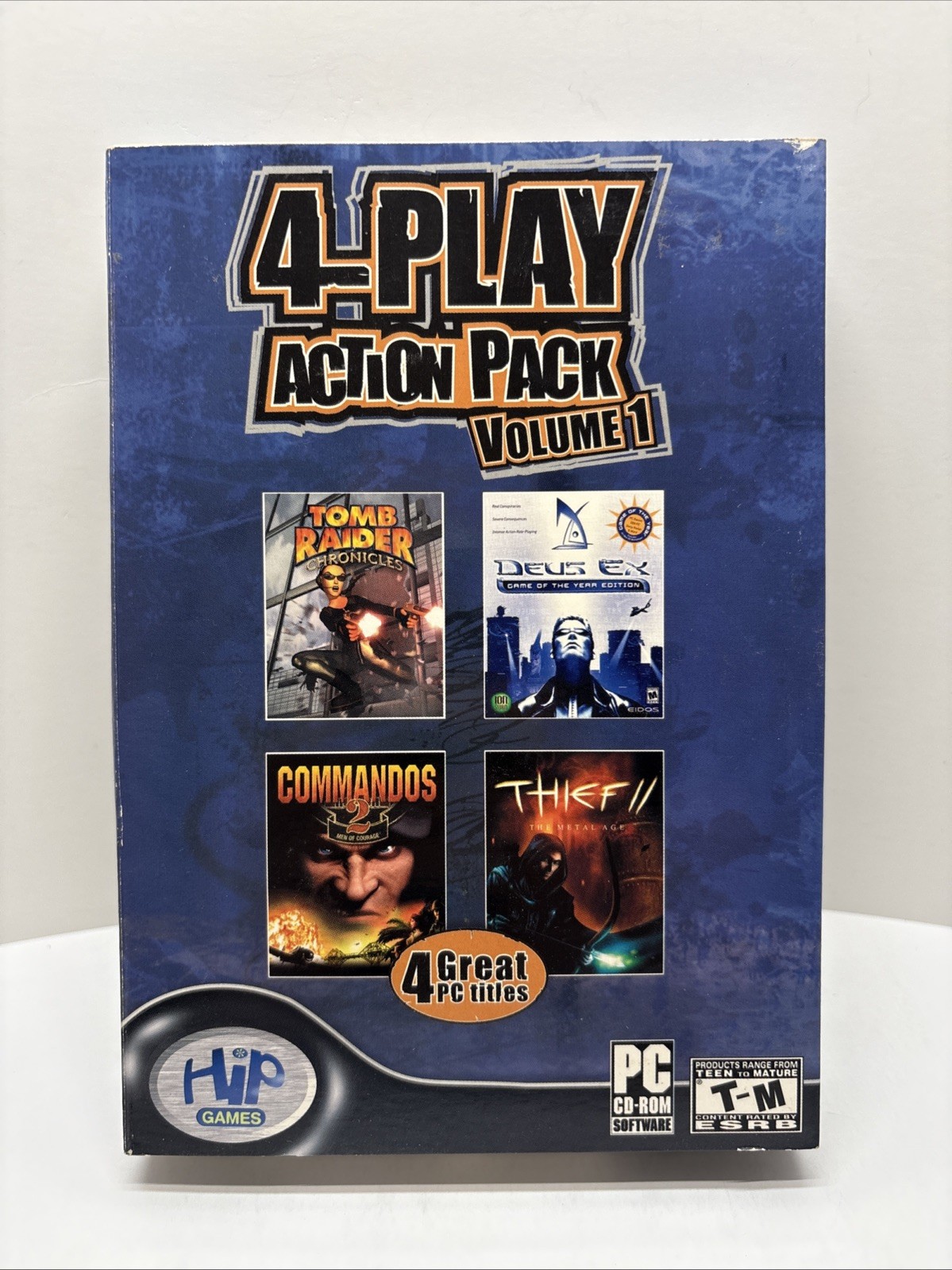 4-Play Action Pack Vol. 1 (PC, 2003) Complete – Deus EX, Thief, Tomb Raider +