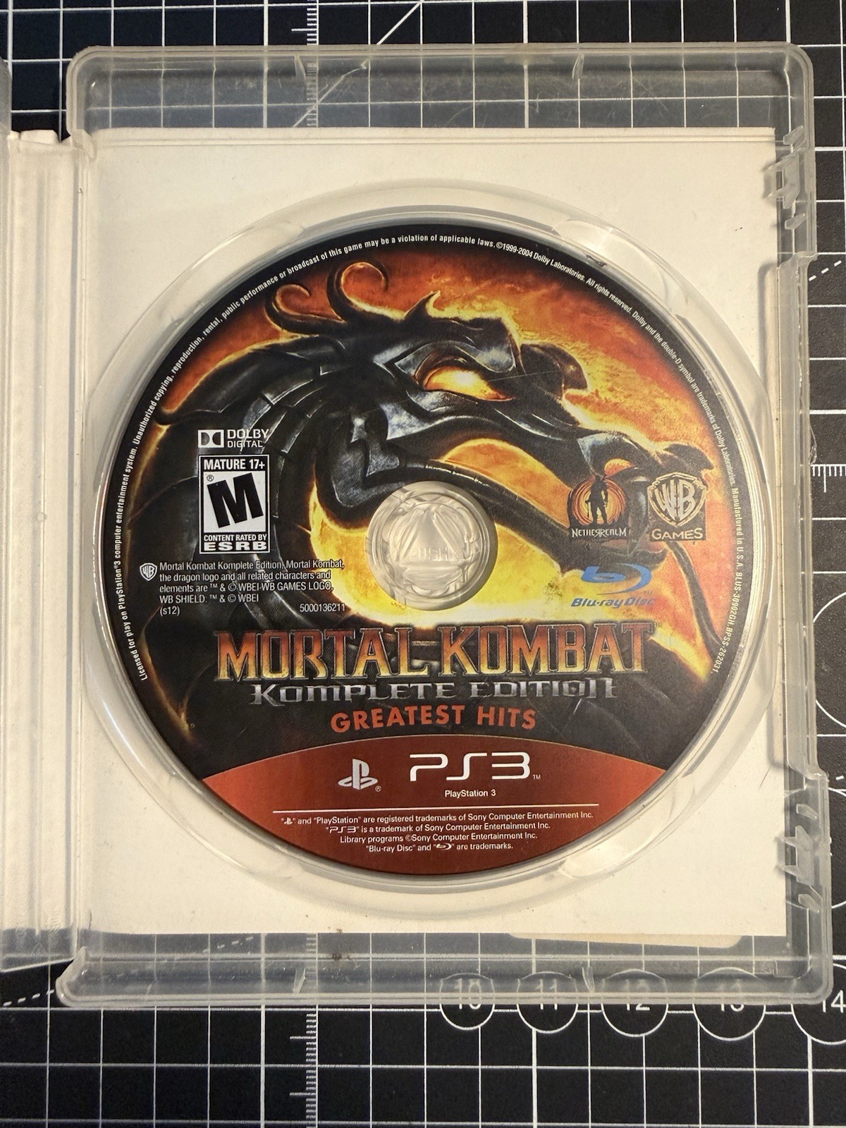Mortal Kombat Komplete Edition PS3 Game Case & Disc Mature Audience