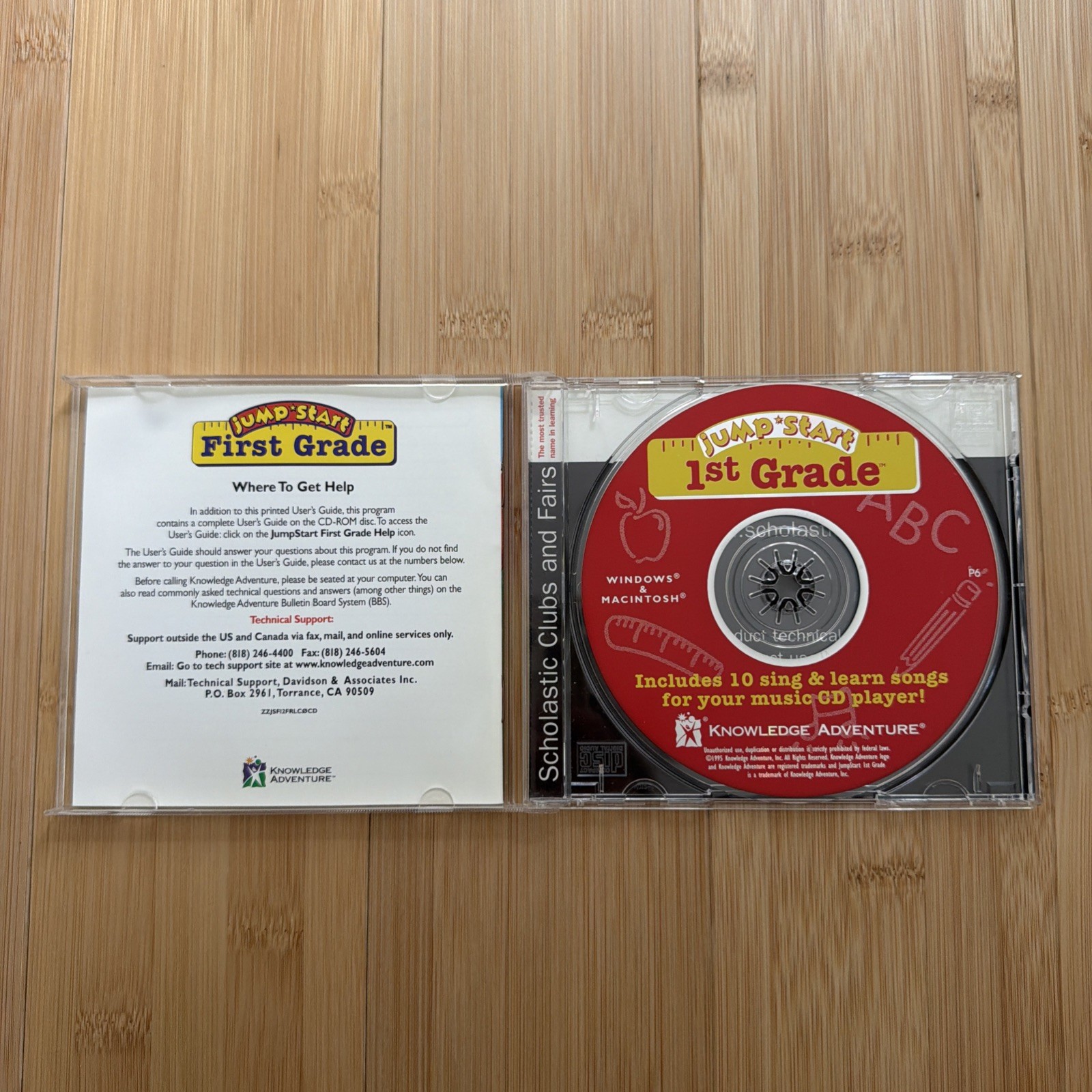 Jump Start 1st Grade Learning PC Disc Ages 5-7 for Windows & Mac Scholastic 1996