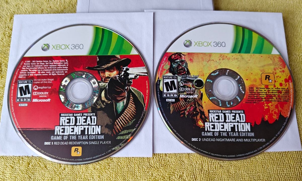 Red Dead Redemption Game of the Year (Xbox 360) Disc Only Clean and Tested