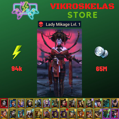 Raid Shadow Legends | Starter Mythical – Lady Mikage : 94k energy / 25 Legendary