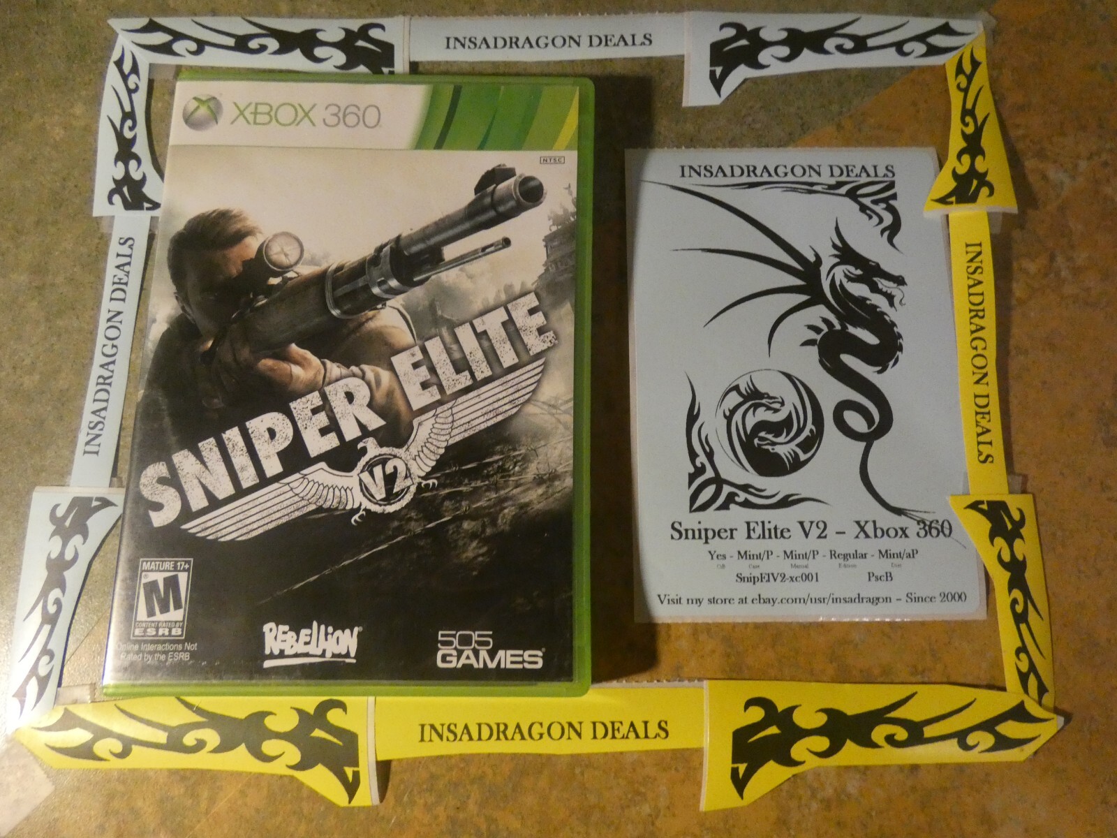 Sniper Elite V2 (Microsoft Xbox 360, 2012) Mint Condition & Complete CiB Tested
