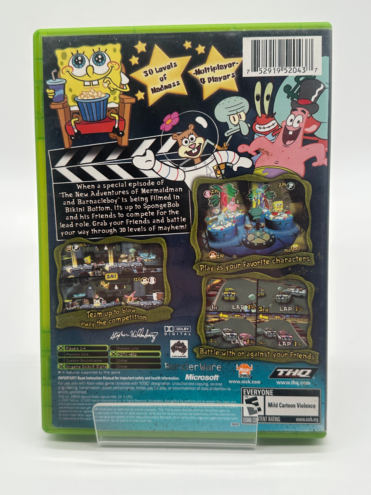 SpongeBob SquarePants: Lights, Camera, Pants (Microsoft Xbox)-CIB-TESTED & WORKS