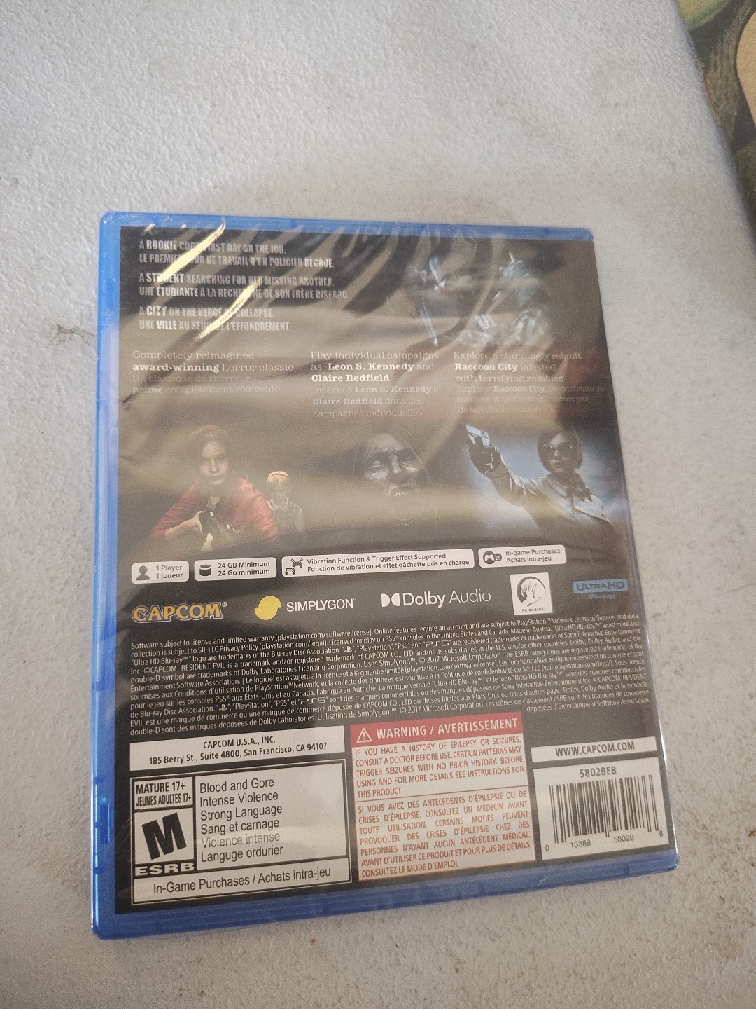 Sealed Resident Evil 2 – Sony PlayStation 5 Shrinktear