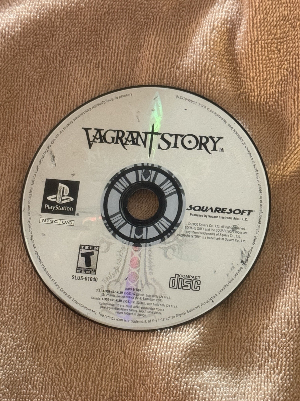 Vagrant Story PS1 Disc Only Authentic Tested Working Squaresoft SLUS-01040