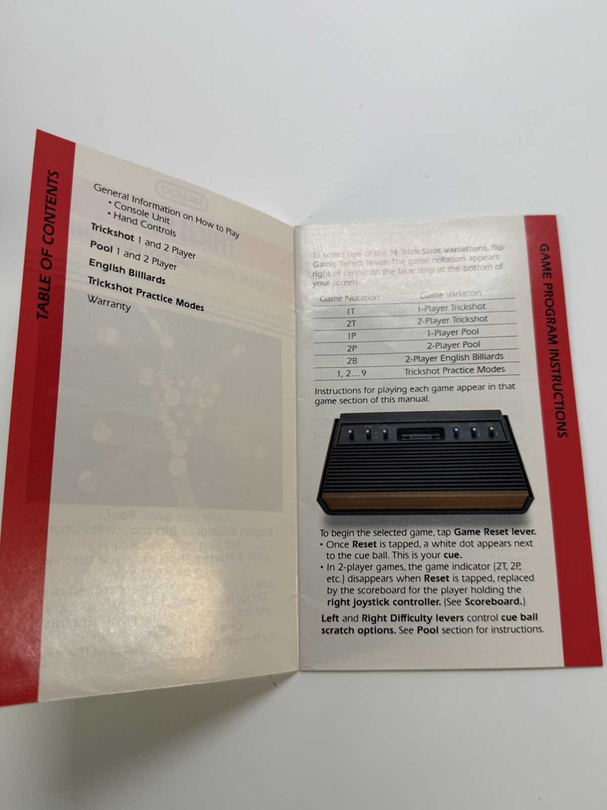 Atari 2600 Trick Shot CIB Complete In Box Imagic Pool Billiards Game