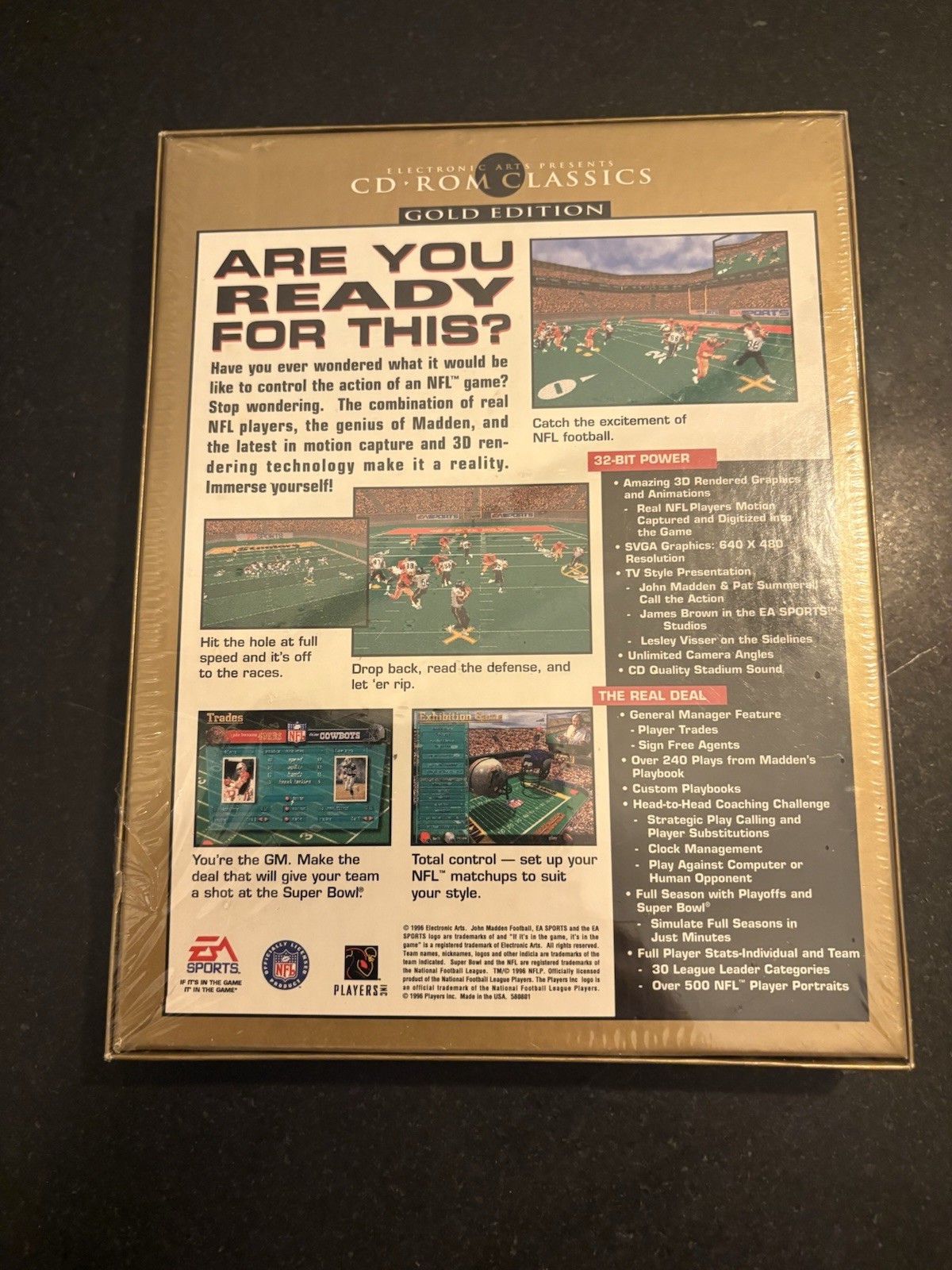 1996 Madden Football EA Sports Gold Limited Edition CD-ROM Classics New Sealed