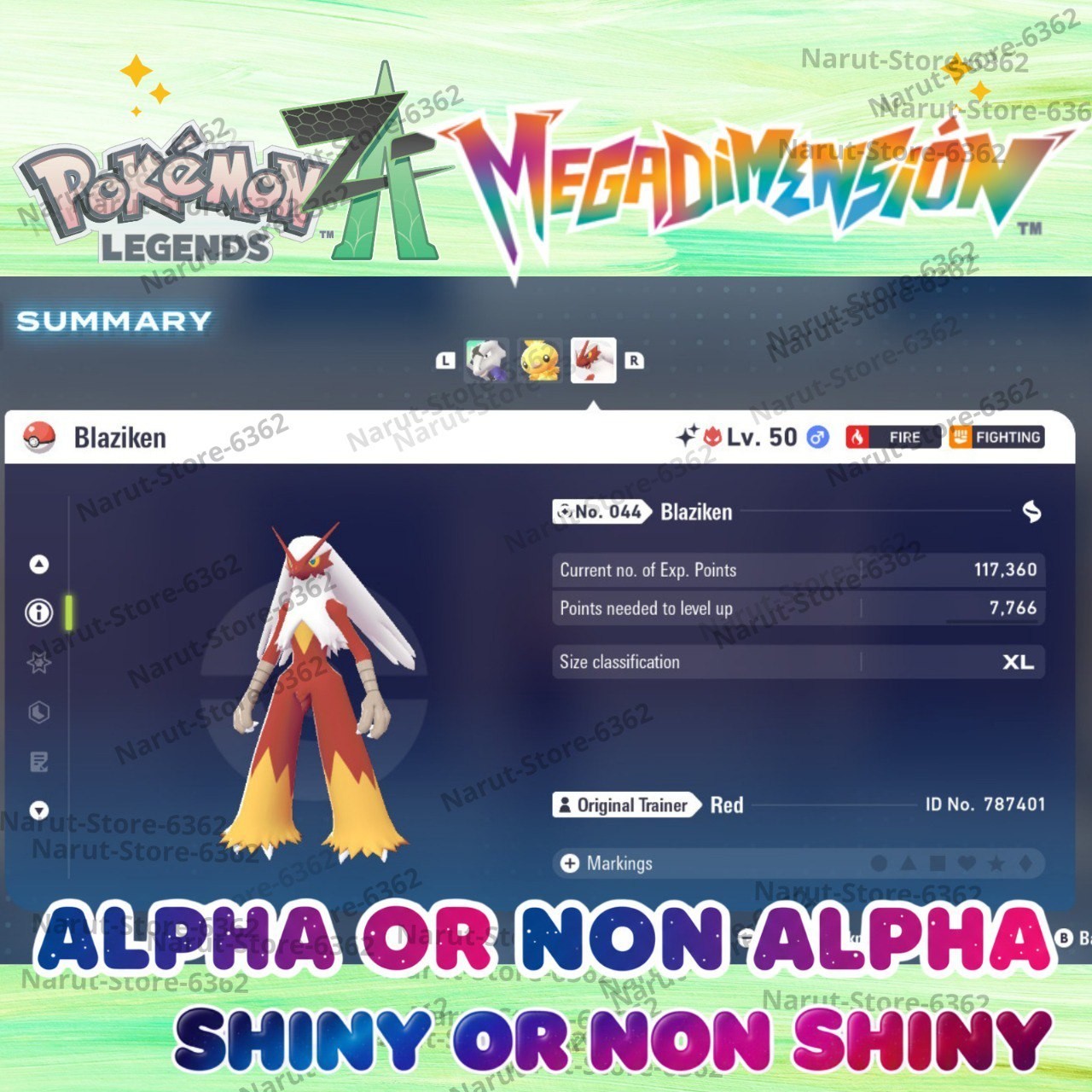 🔥Alpha Blaziken MEGA DIMENSION SHINY OR NON SHINY 🌟 6IV🔥Pokemon Legends ZA