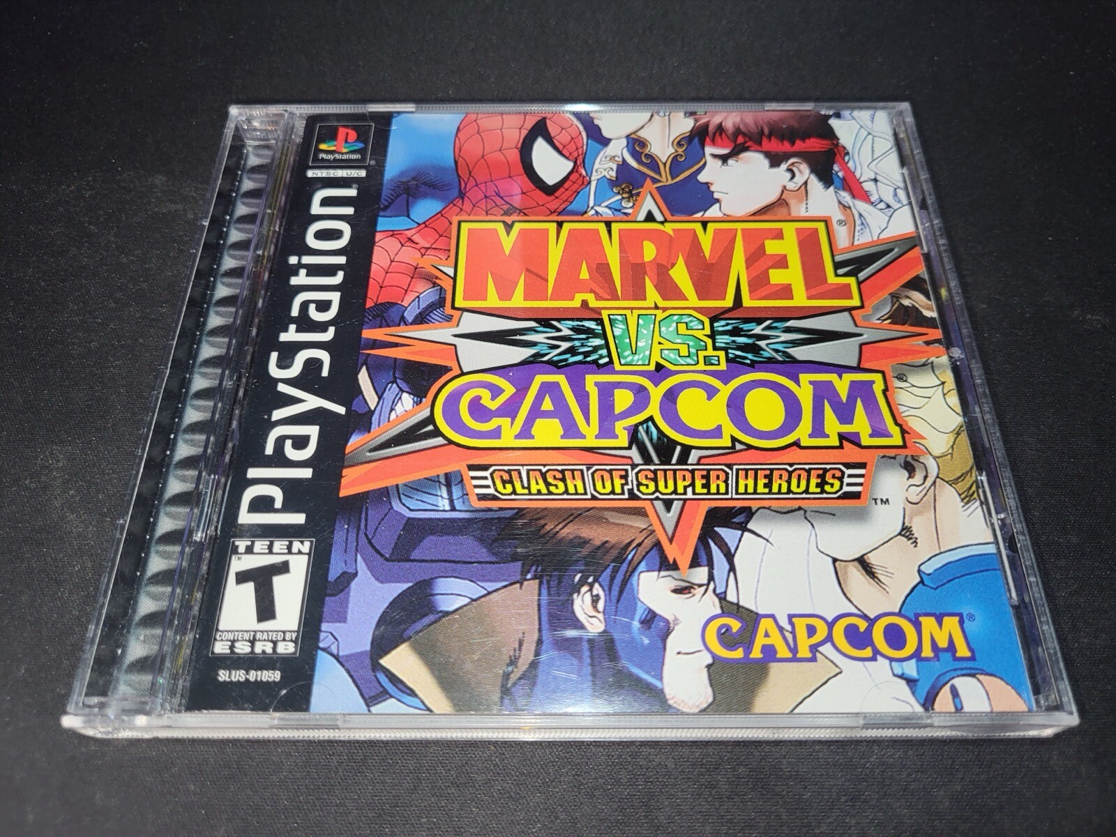 Marvel vs Capcom Clash of Super Heroes Playstation 1 PS1 LN perfect CIB+reg card