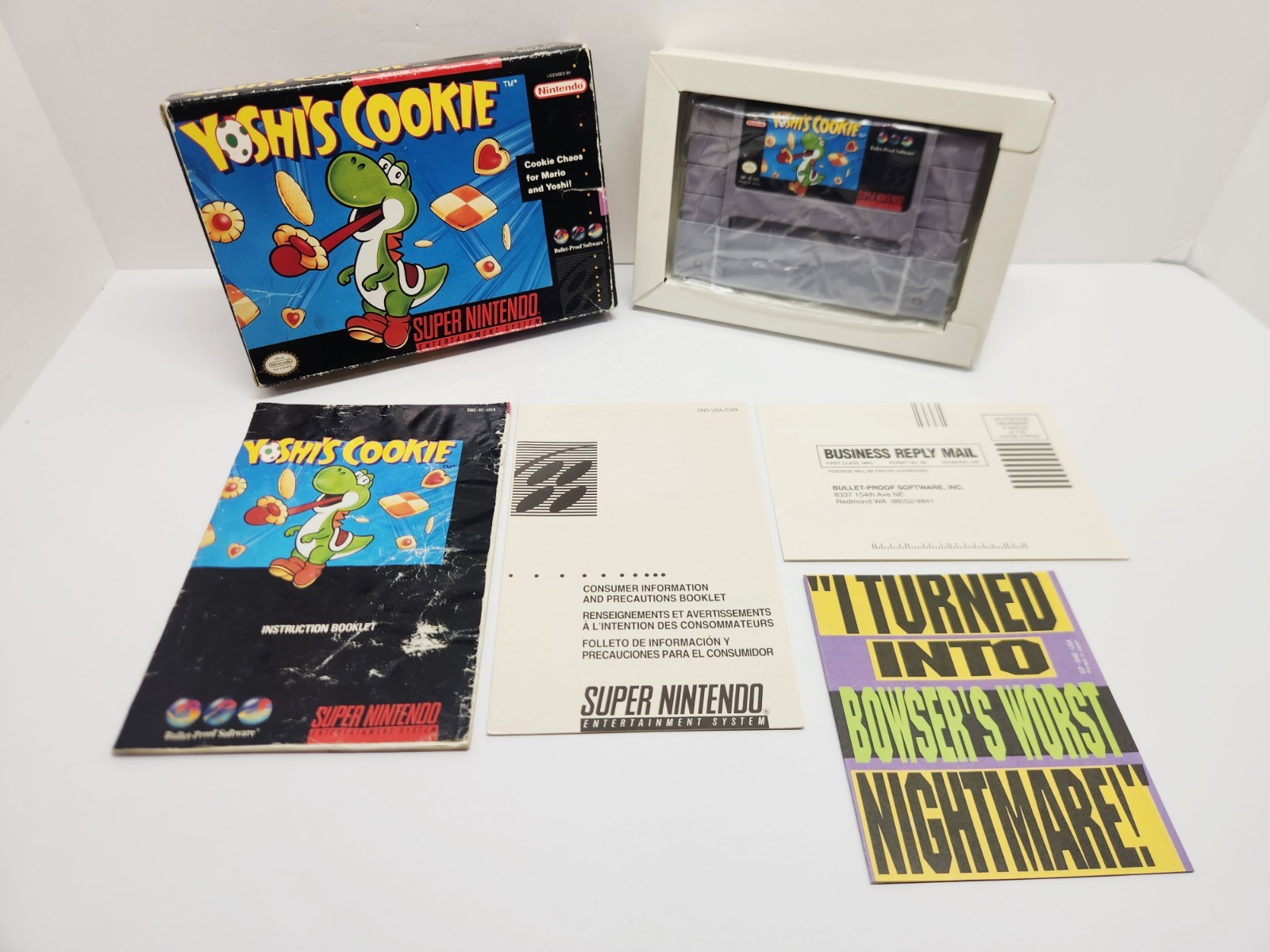 Yoshi’s Cookie SNES Super Nintendo CIB Complete W/ Reg Card Authentic Tested