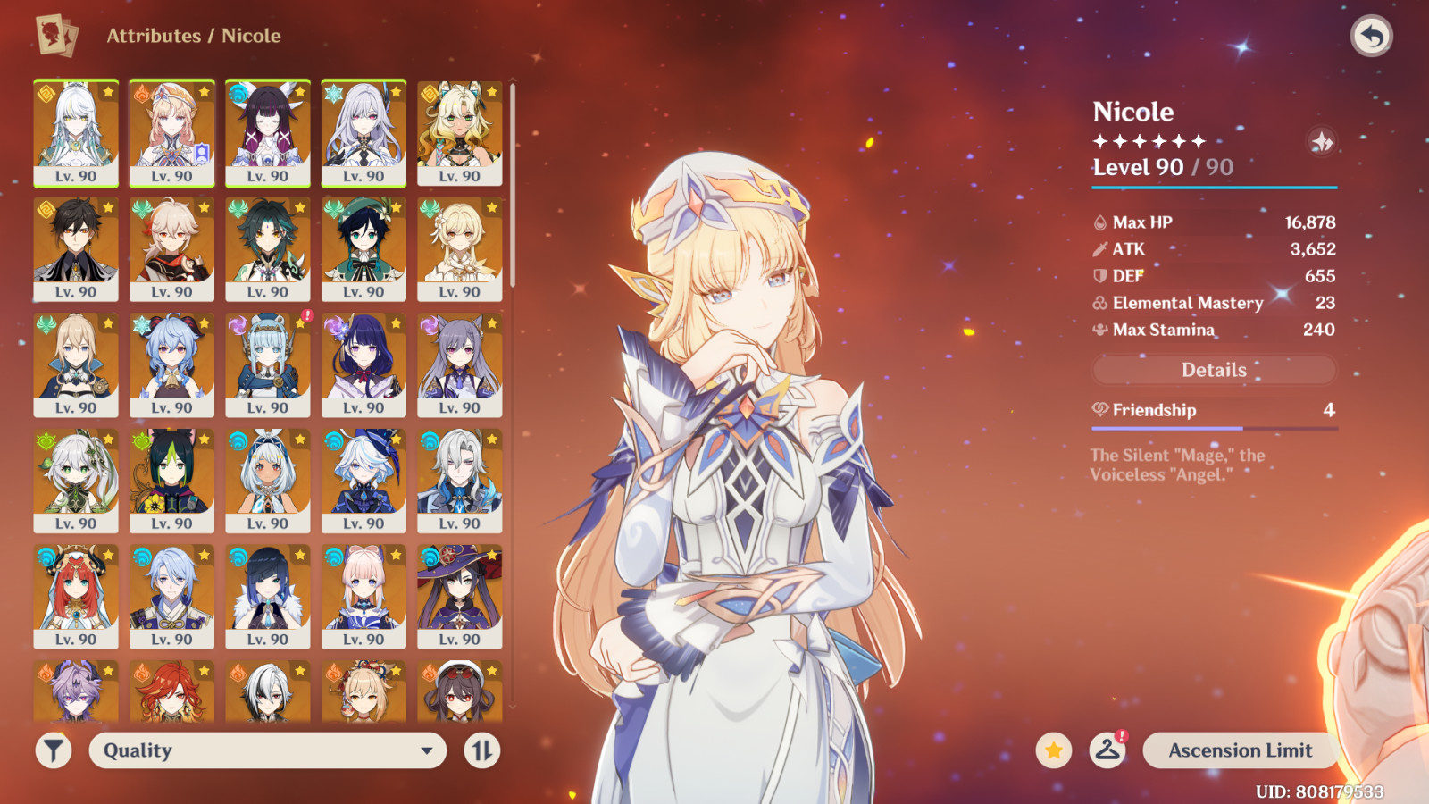Genshin Impact (AS) ar 60 Hexerei team Nicole Durin Venti + Lunateam Columbina
