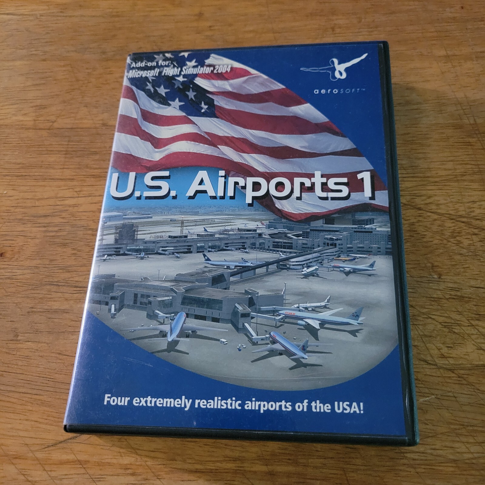 US Airports 1 (2004) PC CD ROM Microsoft Flight Simulator Add-On Aerosoft Insert