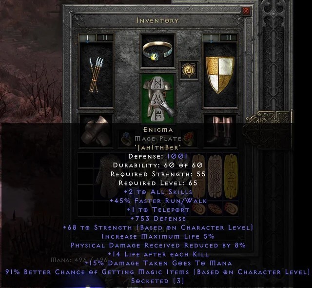 DIABLO 2 RESURRECTED HARDCORE ITEMS RUNES ENIGMA ROTW LADDER SEASON 14 D2R