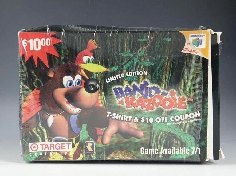 EXTREMELY RARE Banjo Kazooie Target Pre-Order Box WITH T-SHIRT, Original Plastic