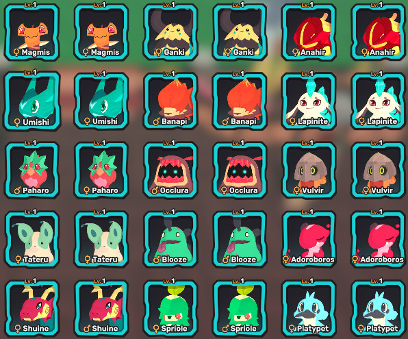 Temtem – All Perfect 7/7SVs with All Egg Moves – Choose the trait you want