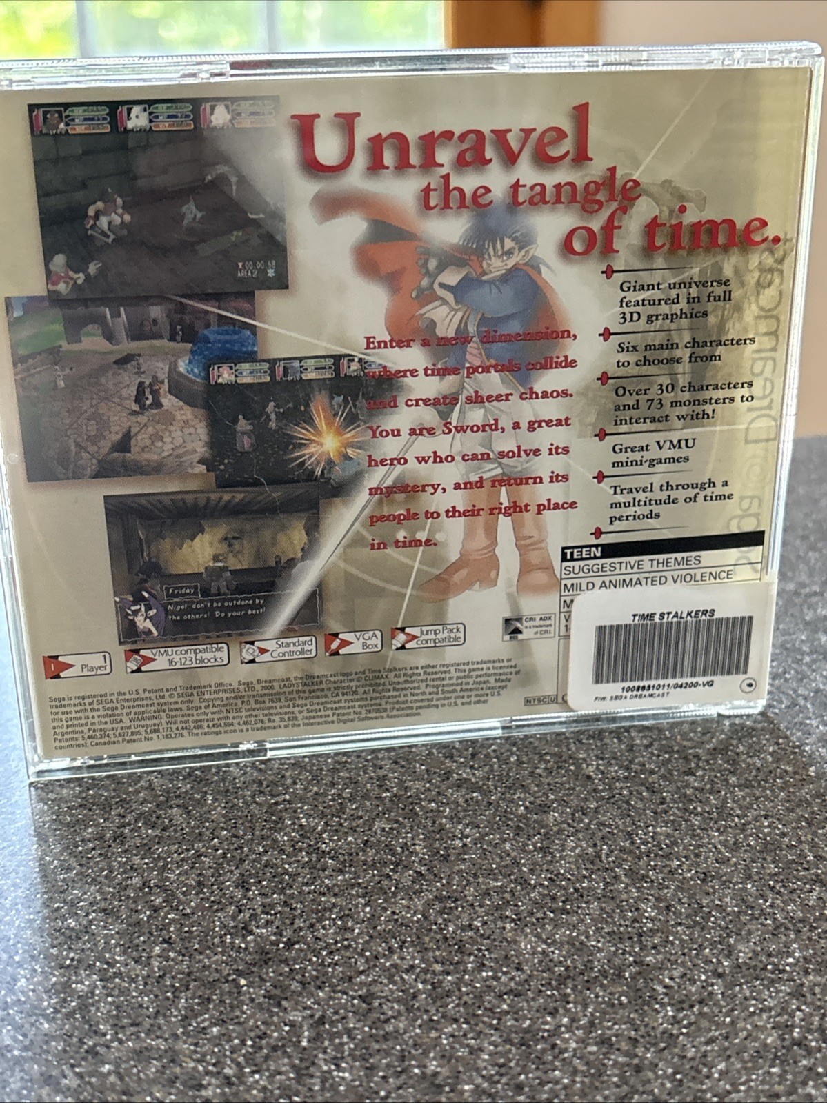Time Stalkers Sega Dreamcast Complete CIB Disc Case Manual Tested Works