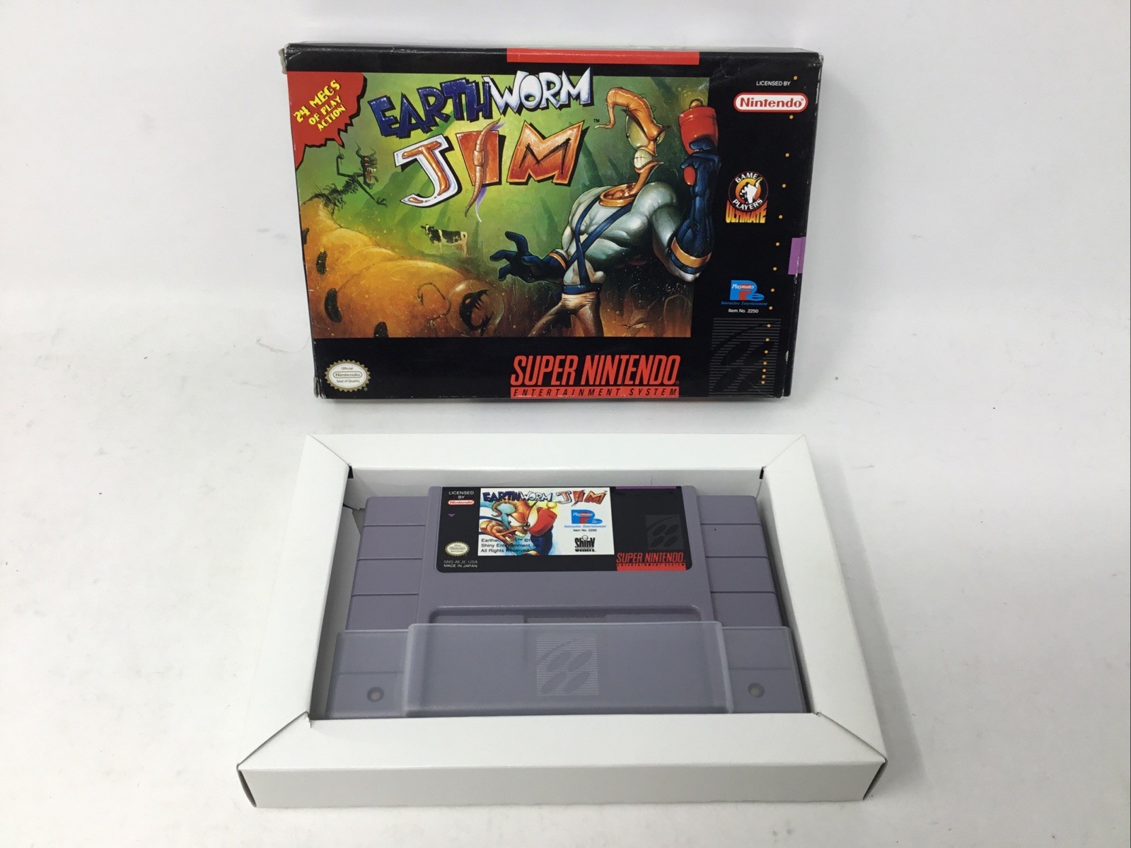 AUTHENTIC Earthworm Jim Untested! (Super Nintendo SNES) In Box No Booklet