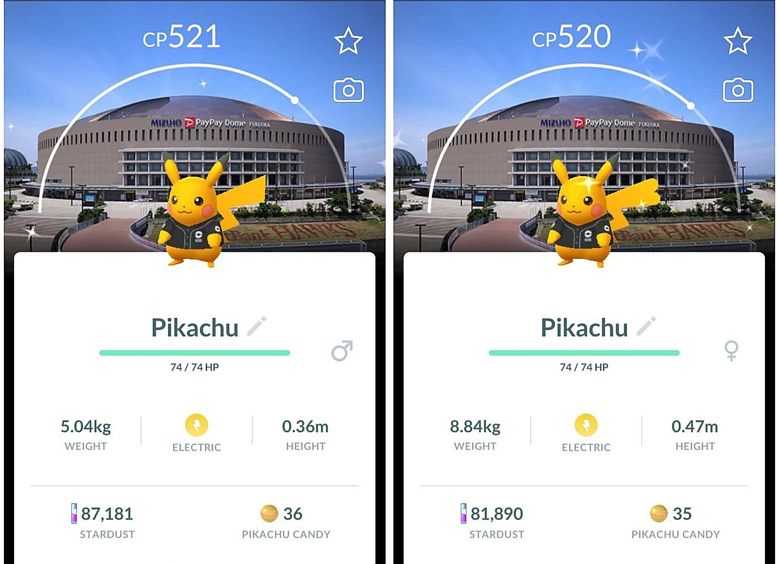 Pokémon – Shiny Pikachu baseball shirt Fukuoka SoftBank Hawks background – PTC
