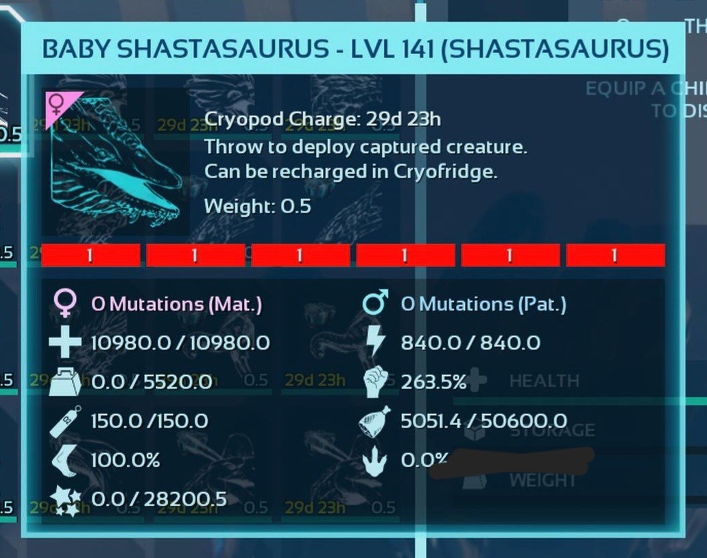 ARK ASCENDED PVE OFFICIAL PAIR BABY SHASTASAURUS RED ID01 PC/XBOX/PS5
