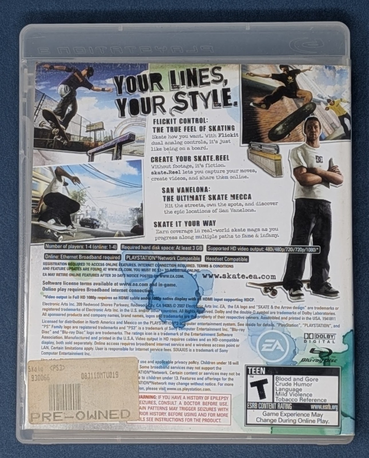 Skate PS3 Sony PlayStation 3 2007 – no manual