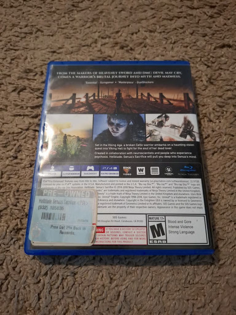 Hellblade: Senua’s Sacrifice (PlayStation 4, 2018)