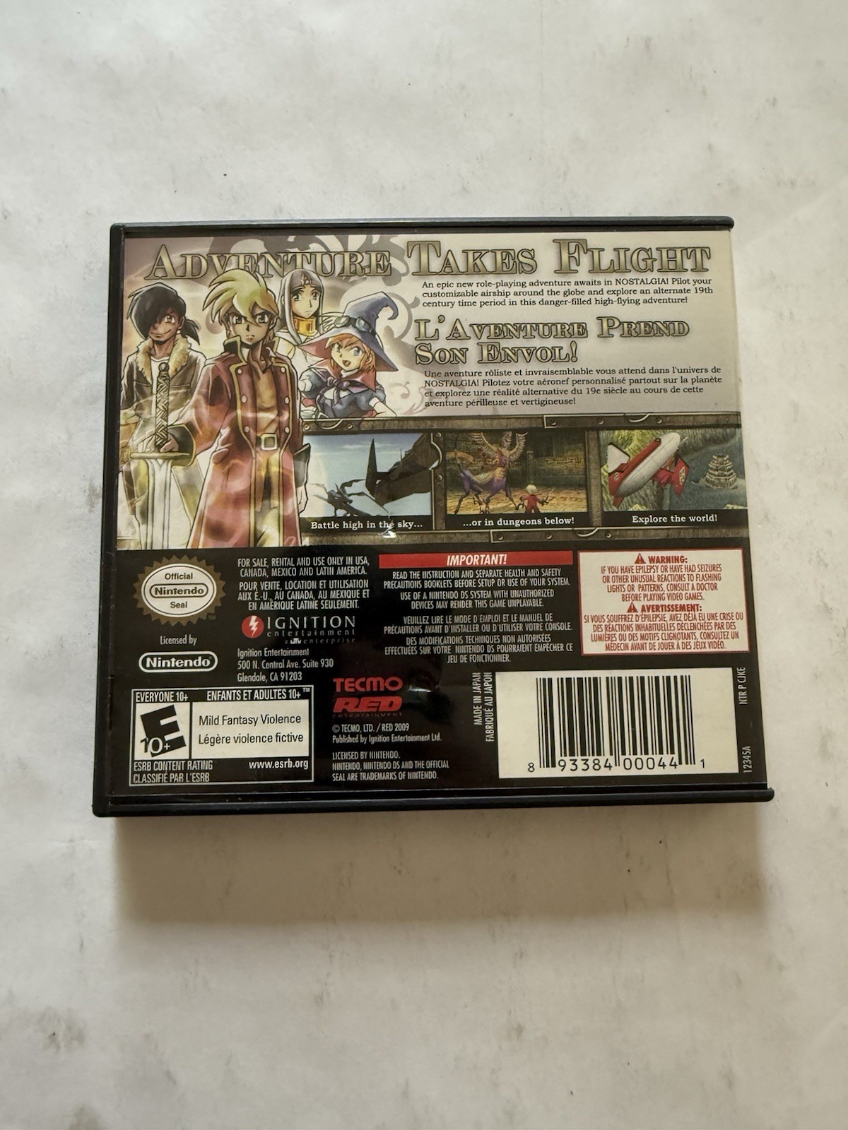 Nostalgia (Nintendo DS, 2009) – Complete/CIB – AUTHENTIC