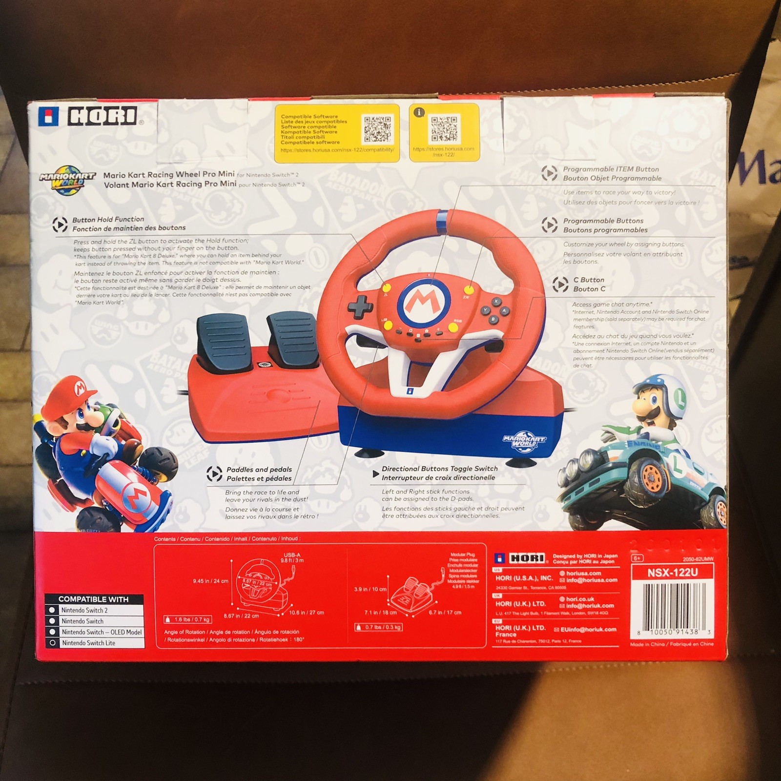 Nintendo Switch 2 Mario Kart Racing Wheel Pro Mini HORI NEW