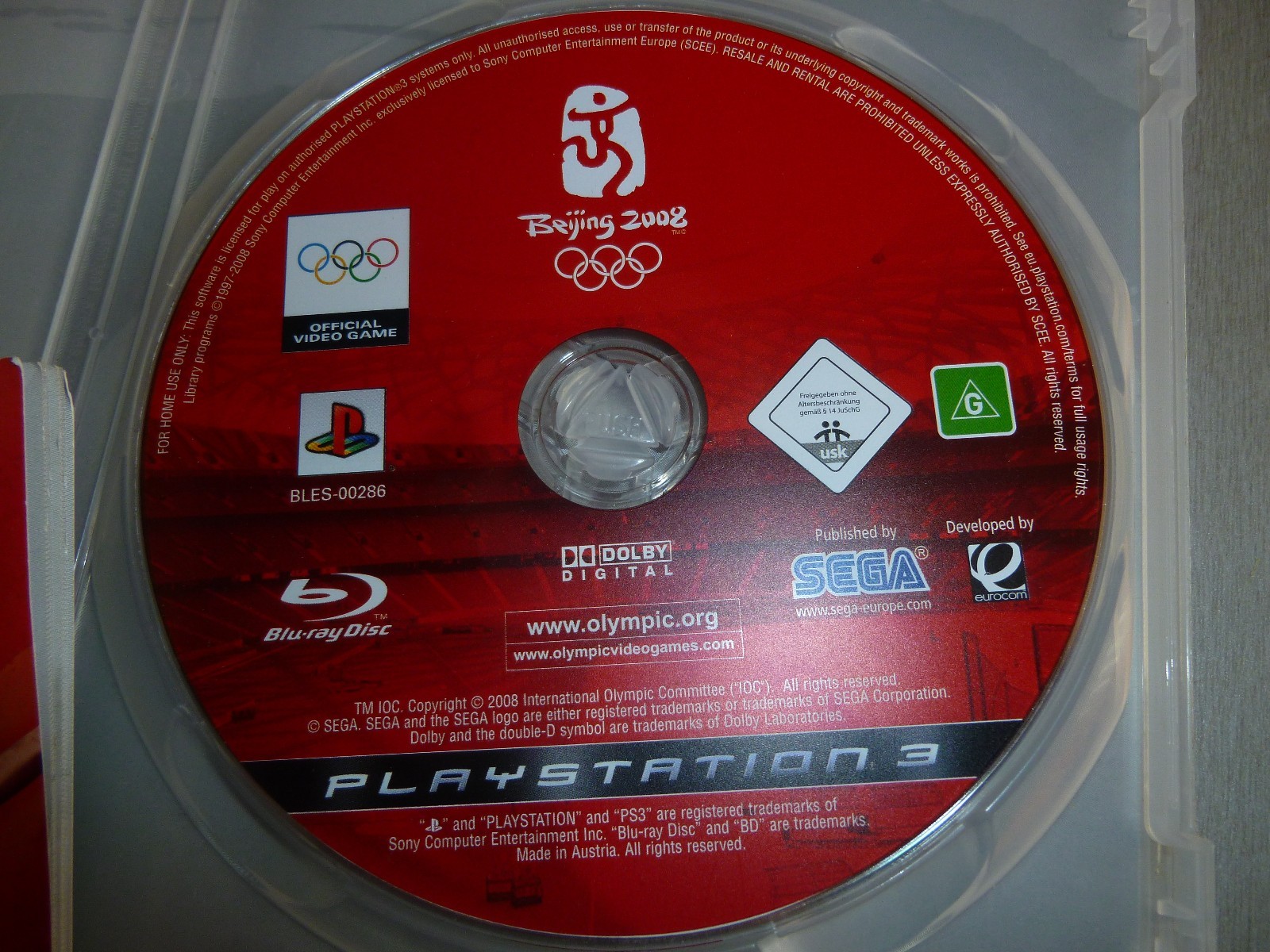 PS3 Beijing Olympics 2008 Made in Austria Original SEGA box + Manual in English