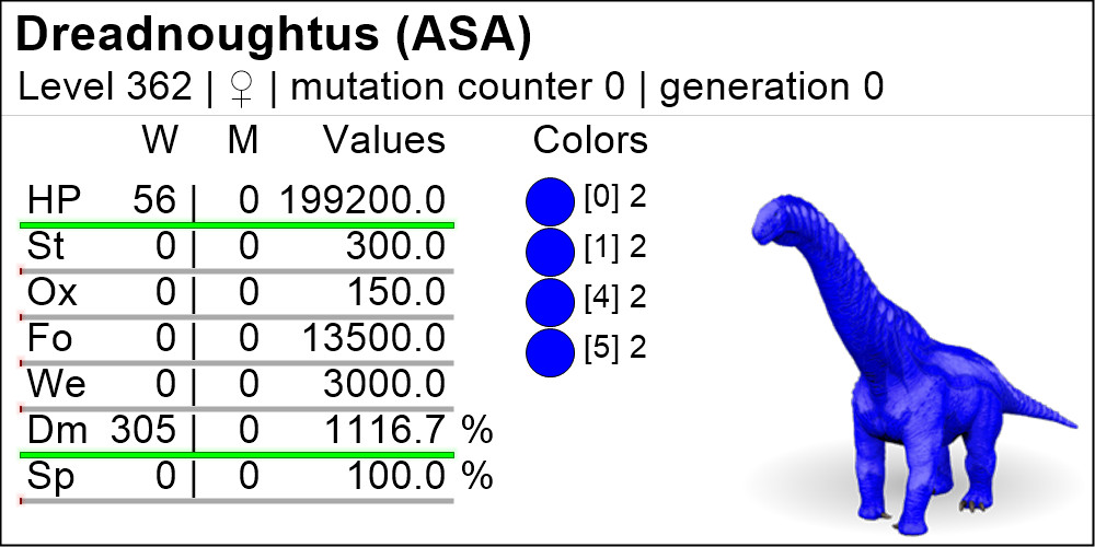Ark-PVE-ASA-Dreadnoughtus-Final Version-MAX 305 DMG!!-Colors-PC/XBOX/PS5