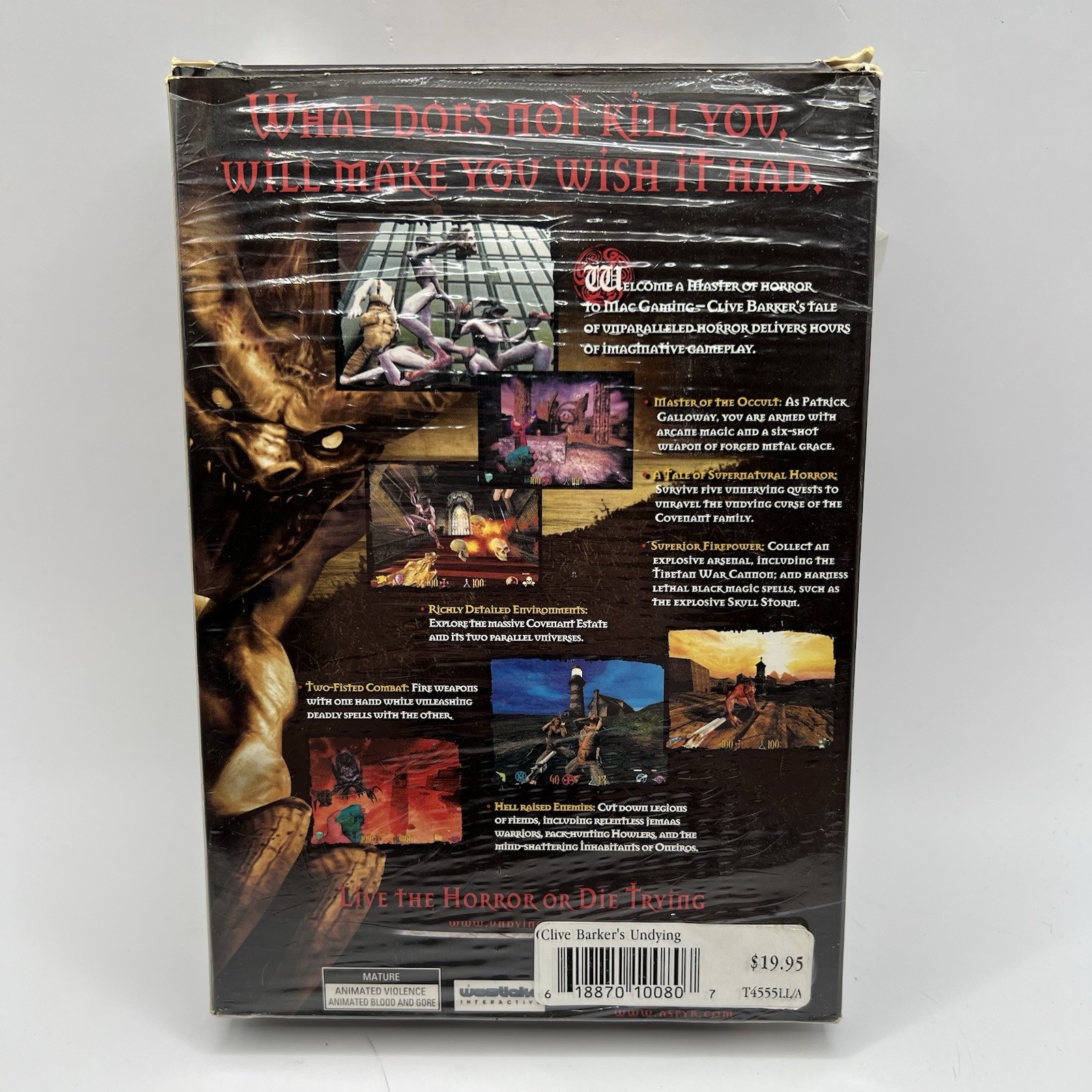 Clive Barker’s Undying EA Games / Aspyr for Mac CD-ROM Complete in Box