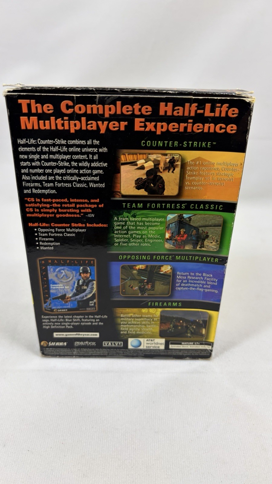 Half-Life Counter Strike 2002 PC Game Disc & Manual Sierra CIB Untested AS-IS