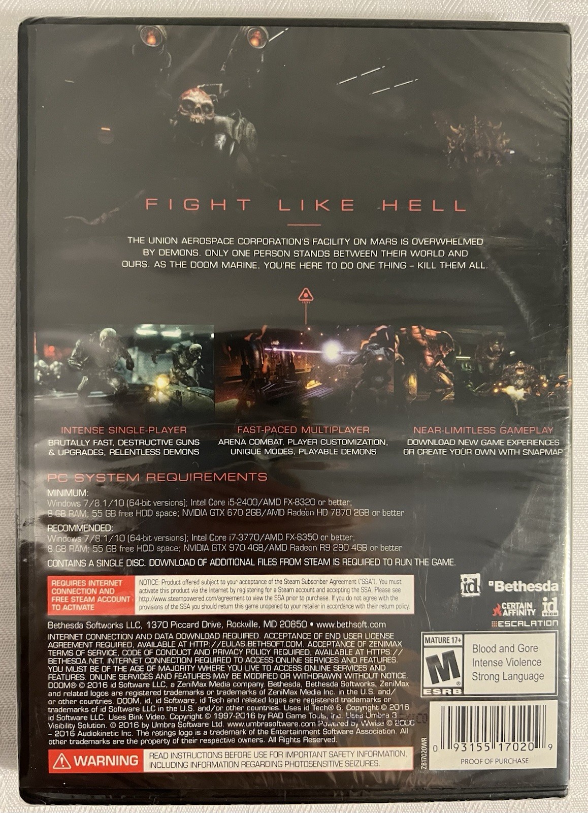 Doom & Doom Eternal PC Video Game Windows Brand New