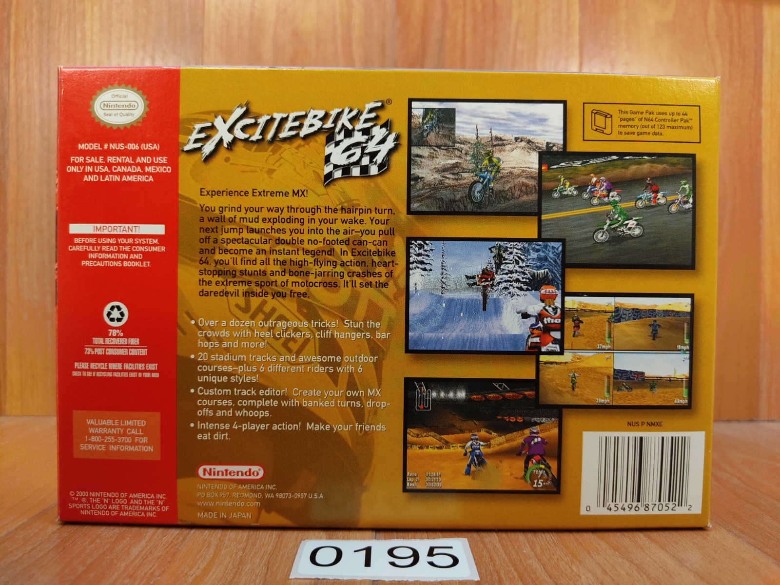 MINTY BOX CIB Excitebike 64 complete in nintendo n64 CLEAN Collector lot vgc