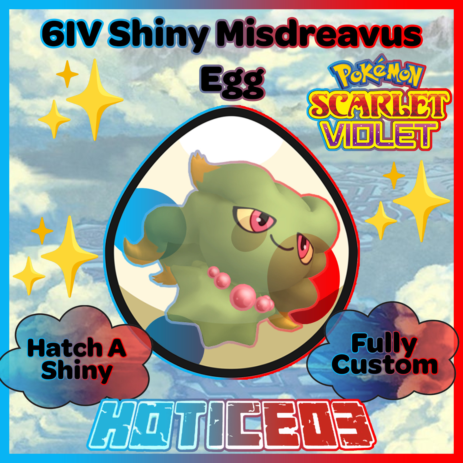 Misdreavus ✨ SHINY 6IV EGG ✨ Pokemon Scalet & Violet ✨ TEAL MASK DLC ✨