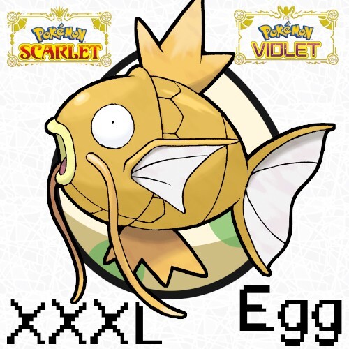 MALE Magikarp XXXL Shiny Egg Lv. 1 6IV Jumbo Mark Size Pokemon Scarlet Violet SV
