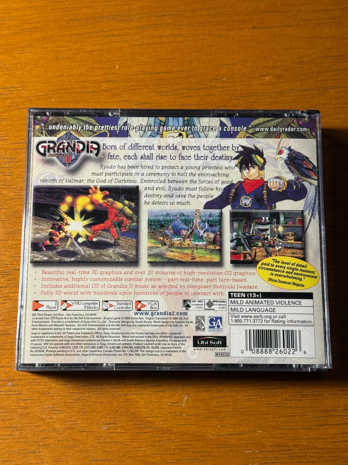 Grandia II (Sega Dreamcast, 2000) TESTED W/ MANUAL **NO SOUNDTRACK**