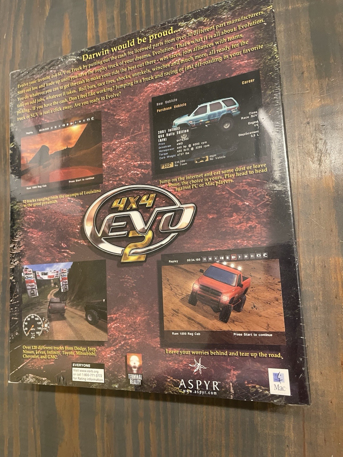 4×4 Evo 2 Big Box Mac CD-ROM PC Game ASPYR Terminal Reality New Sealed 2002 Box