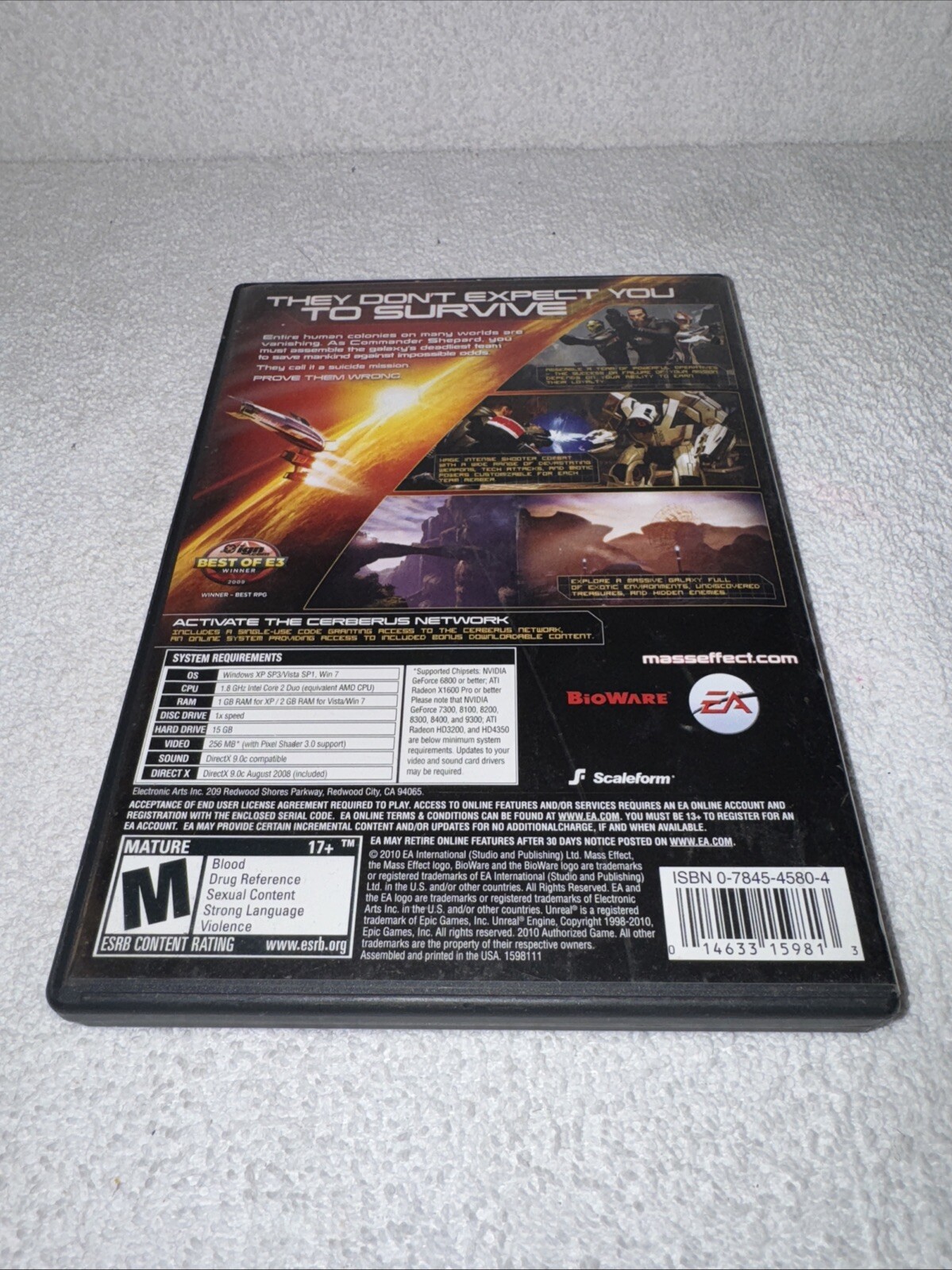 Mass Effect 2 (PC, 2010) With Manual – Good Condition