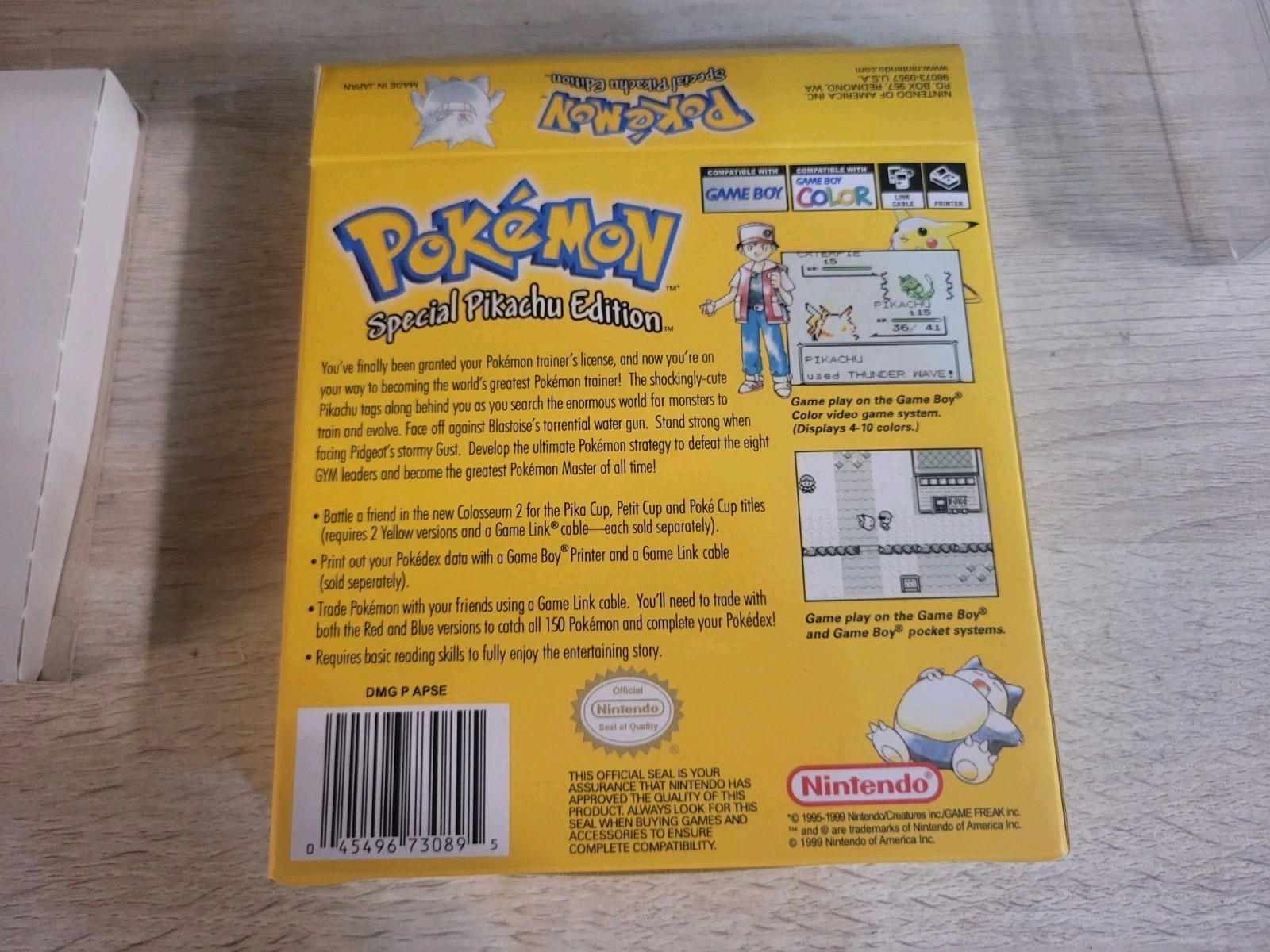 Pokemon Yellow Version – Authentic – Comes With Box, Insert, And Plastic