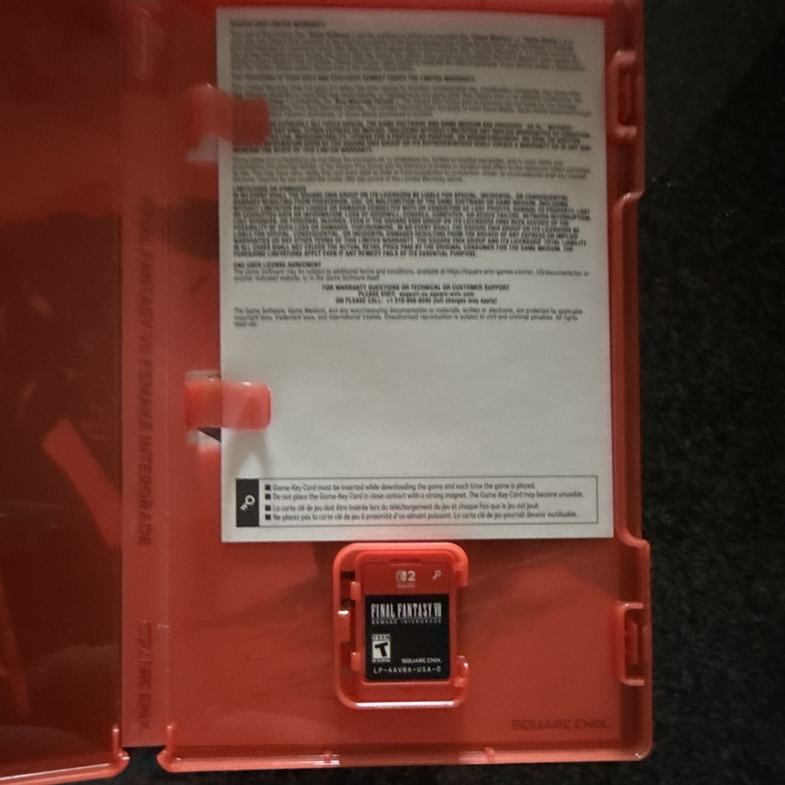 Square Enix Final Fantasy VII Remake Intergrade Game-Key Card Switch 2 NTSC