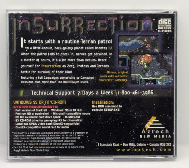 Insurrection: Campaigns for StarCraft PC 1998 CD-Rom Windows