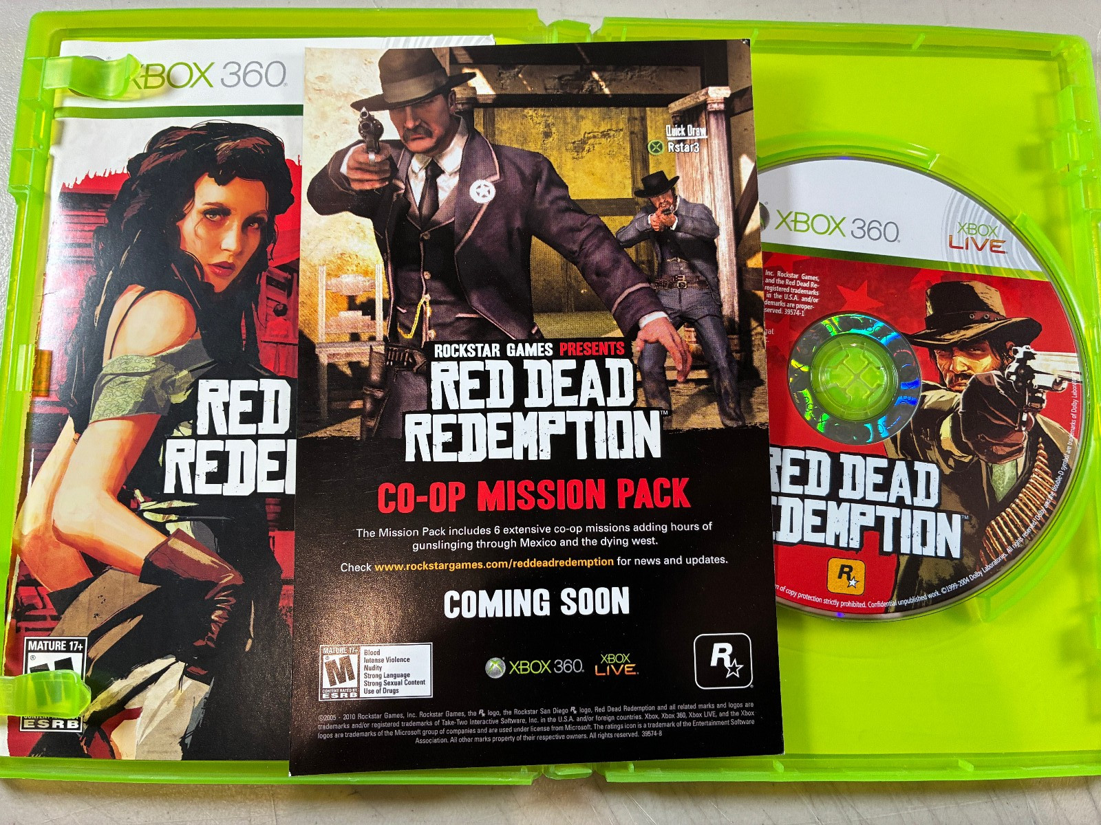 Xbox 360 Red Dead Redemption Video Game No Map w/ Manual 2010 Rockstar