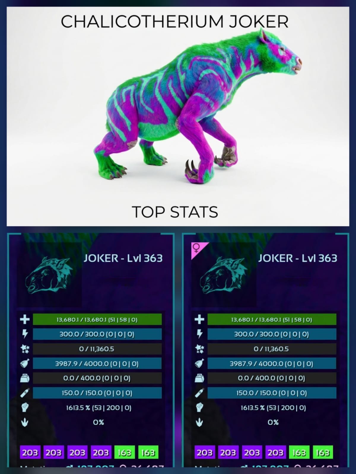 CHALICOTHERIUM – TOP STATS – BABY PAIR Ark Ascended Official PVE PC/XBOX/PS5