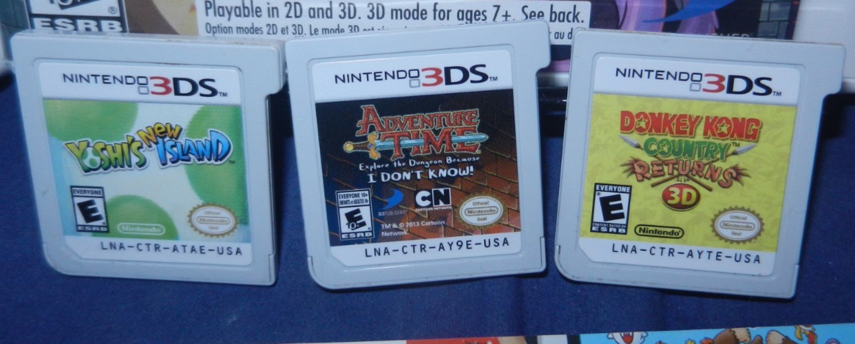 3DS; Yoshi’s New Island, Adventure Time: Explore, Donkey Kong Country Returns 3D