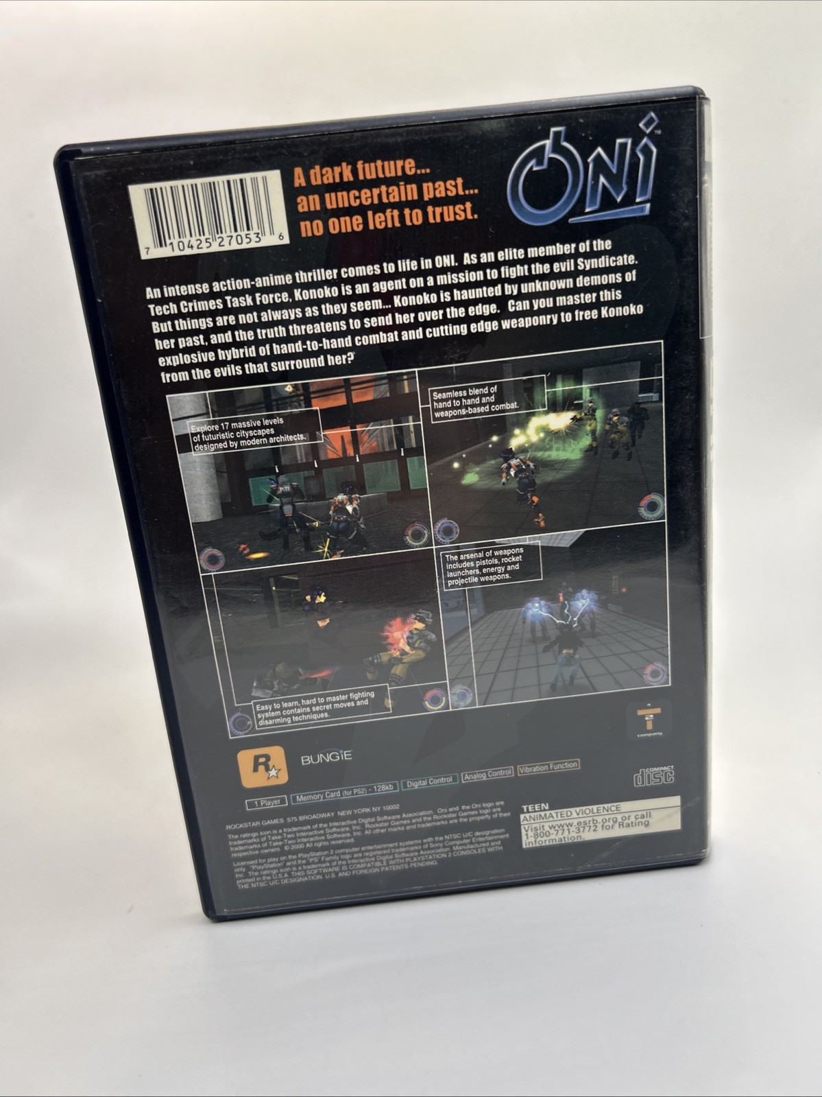Sony PlayStation 2 Game Oni, 2001, Tested, No Manual