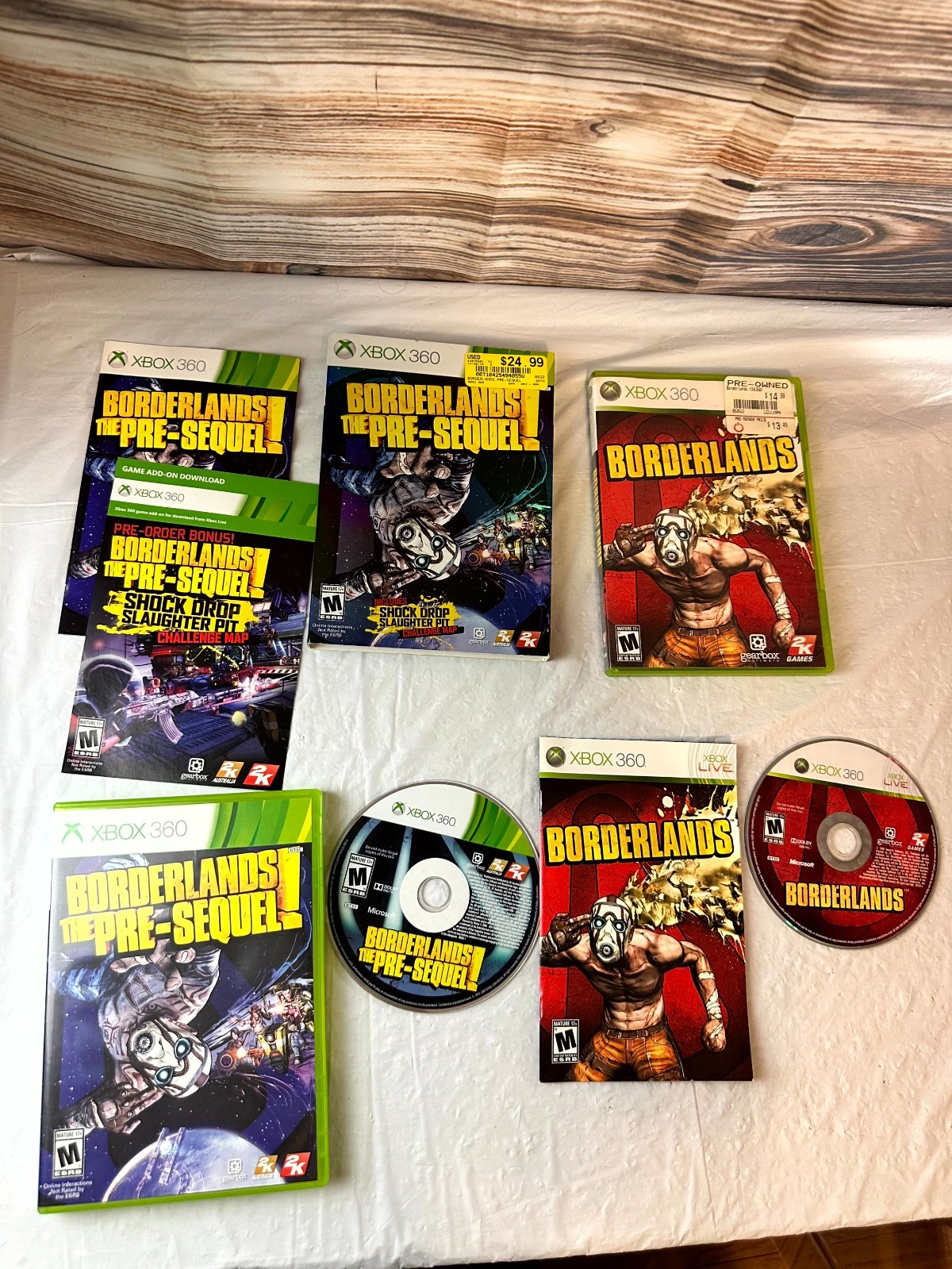 Borderlands 1 & The Pre-Sequel Video Game Xbox 360 Gearbox Shock Drop DLC Pair