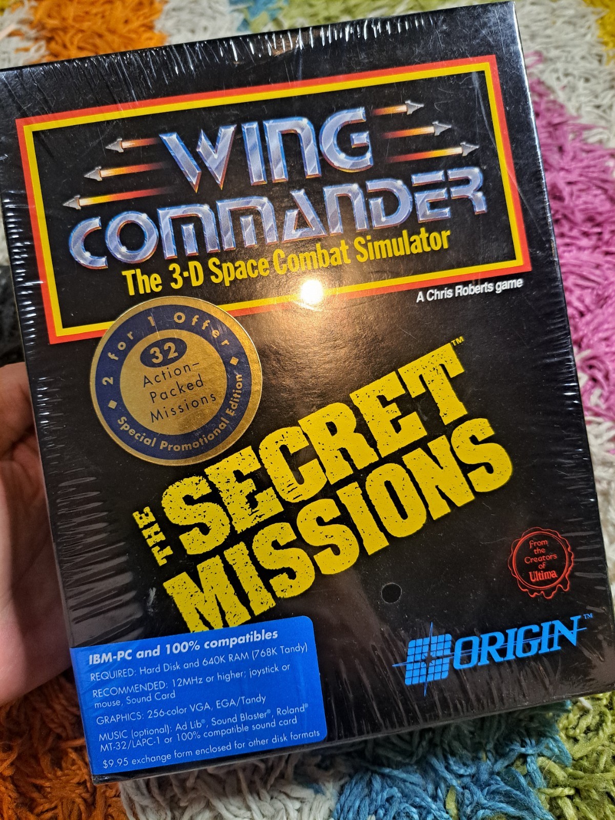 Wing Commander Origin PC Big Box Secret Missions 1 & 2 IBM 3.5″ SEALED NEW!