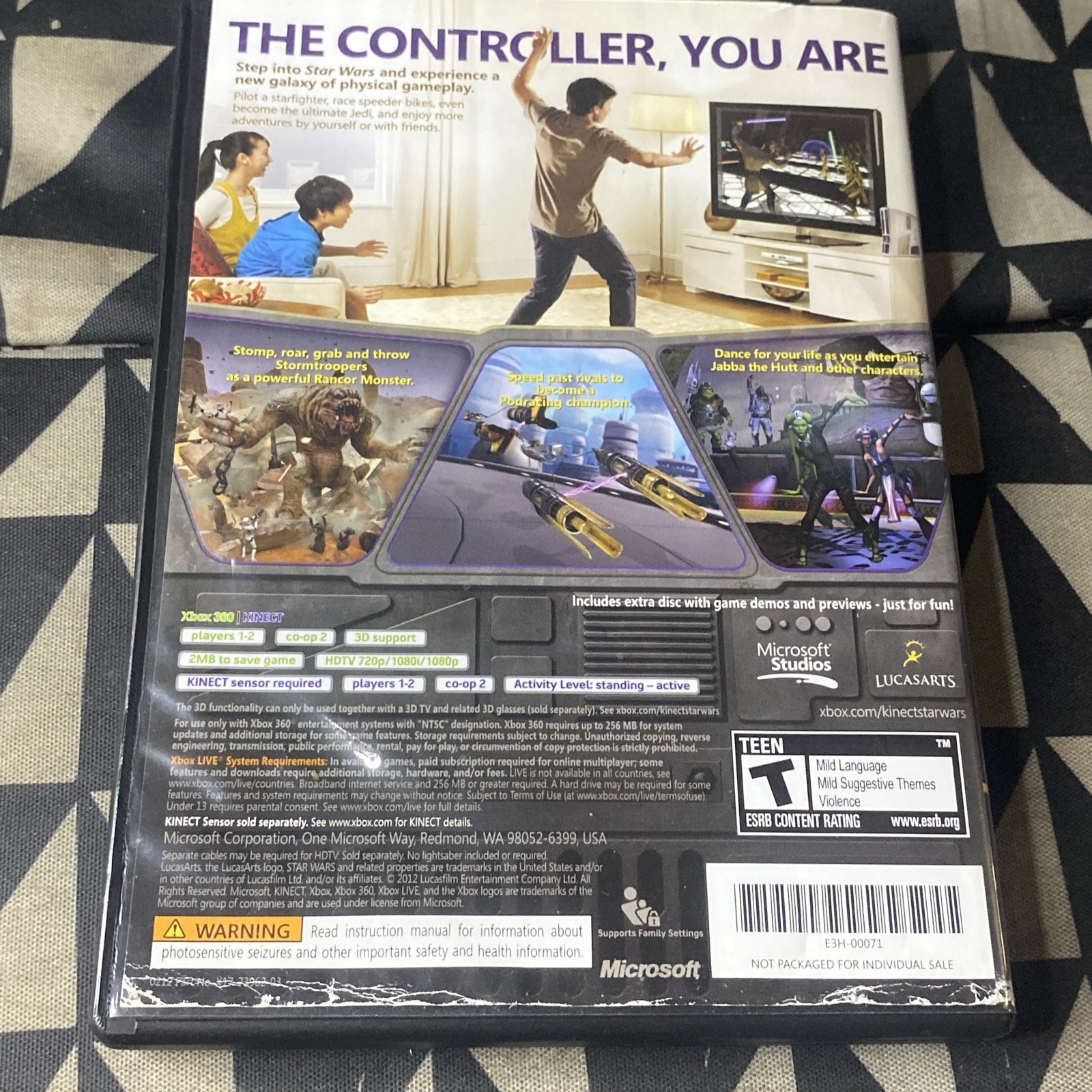 Xbox 360 Kinect Star Wars And Kinect Adventures – Video Game Lot Of 2