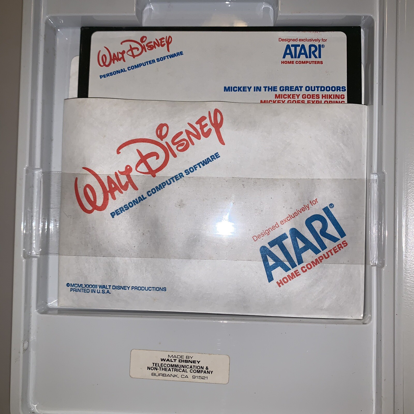 Atari Home Computer Game Mickey In The Great Outdoors Ages 7-10 Floppy Disk E27