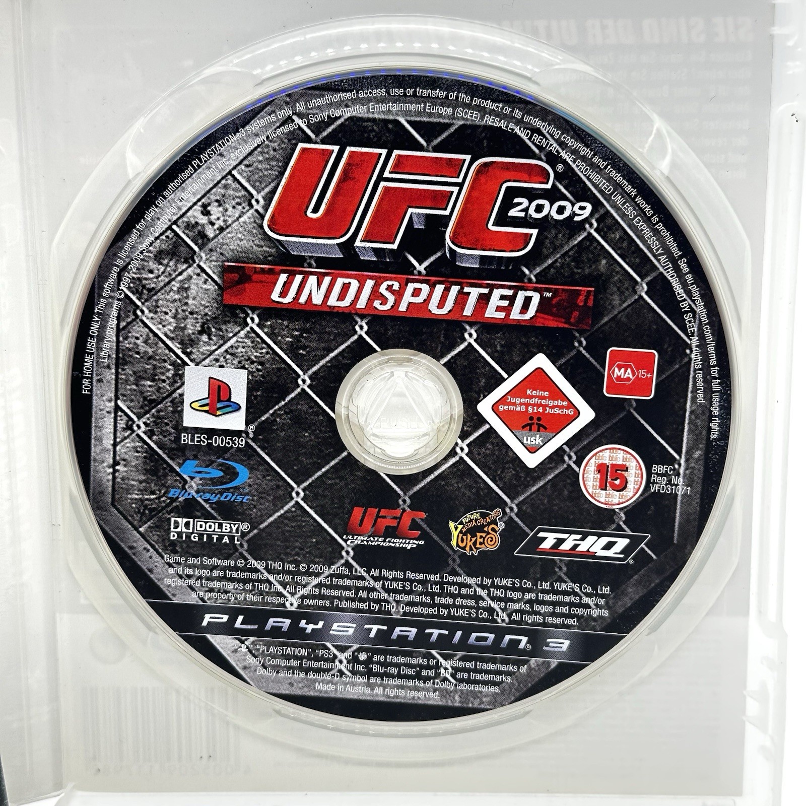 PS3 UFC 2009 Undisputed PAL Austria German UK TESTED Region Free CIB VGC